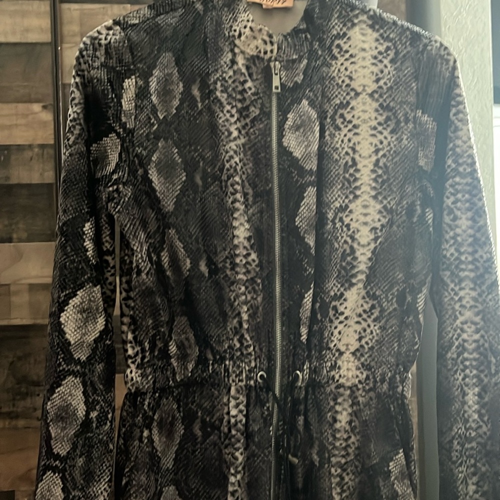 Grey purple snakeskin jumpsuit